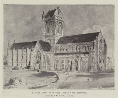 Abadia de Paisley como aparecerá quando restaurada de John McLure Hamilton