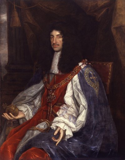 Retrato de Carlos II com vestes de liga de John Michael Wright