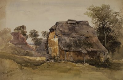 An Old Barn at Tunbridge Wells (aquarela sobre papel) de John Middleton