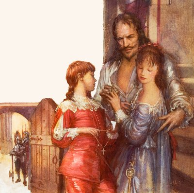 Carlos I a despedir-se dos seus filhos (guache sobre papel) de John Millar Watt