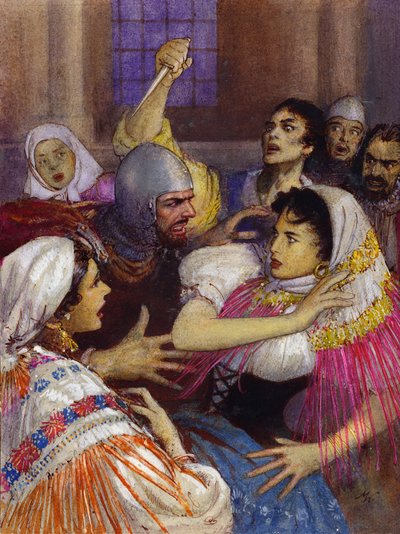 Massacre das Vésperas Sicilianas (guache sobre papel) de John Millar Watt