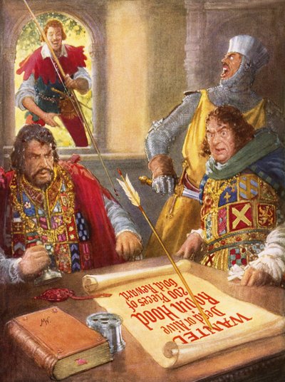 Robin dos Bosques a humilhar o Príncipe João de John Millar Watt