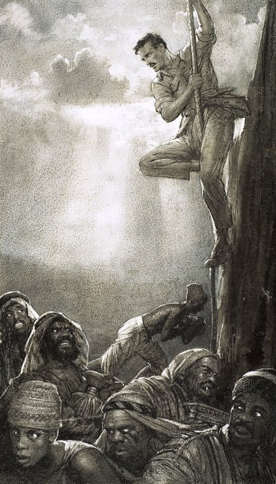 Os ladrões de túmulos, ilustração de "Adventures in Archaeology de John Millar Watt