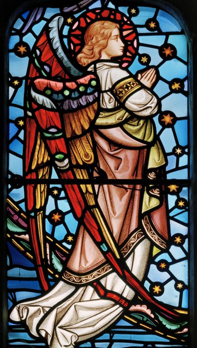 Cuxton, São Miguel, Janela do Leste, Lavers & Barraud, John Millner Allen (1827-1902), Anjo de Cristo em Majestade com os Santos, c.1865 de John Millner Allen