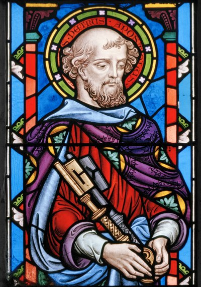 São Pedro, detalhe da Crucificação, 1861 (vitral) de John Millner Allen