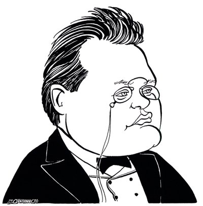 Max Reger - caricatura do compositor alemão de John Minnion