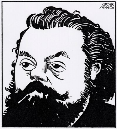 Modest Petrovich Mussorgsky, retrato caricatural de John Minnion