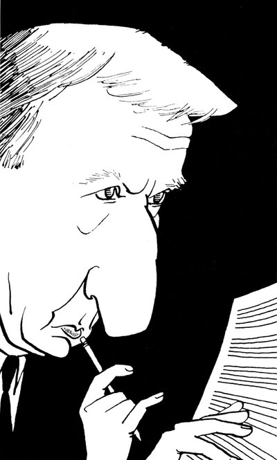 Richard Rodney Bennett, caricatura de John Minnion de John Minnion