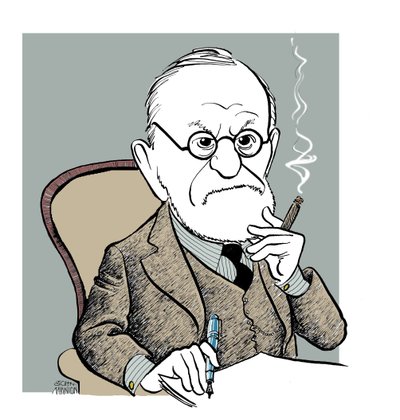 Sigmund Freud - caricatura de John Minnion