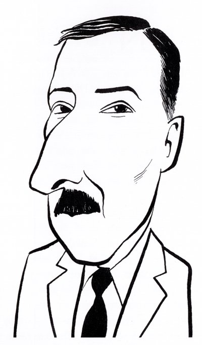 Stefan Zweig, caricatura de John Minnion
