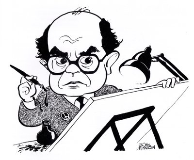 Vicky (Victor Weisz), caricatura de John Minnion