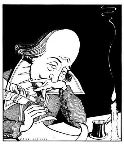 William Shakespeare a escrever uma peça de John Minnion de John Minnion