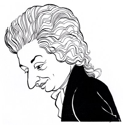 Wolfgang Amadeus Mozart - caricatura de John Minnion