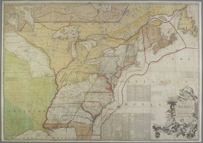 Um Mapa das Colónias Britânicas nos Estados Unidos de John Mitchell