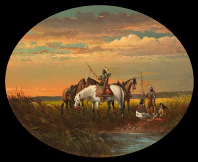 Uma Parada na Pradaria por uma Fumaça, c.1870 de John Mix Stanley