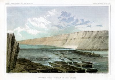 Rio Columbia, junção dos Des Chutes, 1856. de John Mix Stanley