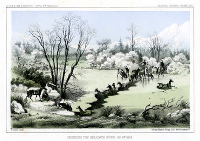Cruzando o rio Hellgate, 6 de janeiro de 1854 1856. de John Mix Stanley