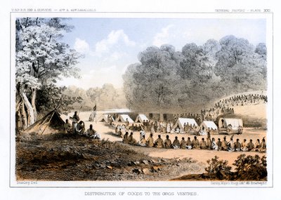 Distribuição de mercadorias à Gros Ventres 26 de agosto de 1853 1856. de John Mix Stanley