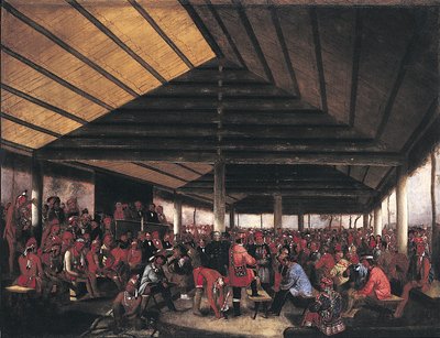 Conselho Internacional Indígena (realizado em Tallequah, Território Indígena, em 1843) de John Mix Stanley
