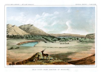 Milk River, perto da junção de Missouri, 1856. de John Mix Stanley