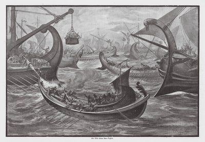 Uma luta marítima dos velhos tempos (litografia) de John Moyr Smith
