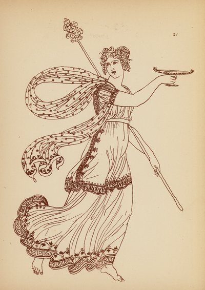 Fato de mulher da Grécia Antiga (litografia) de John Moyr Smith