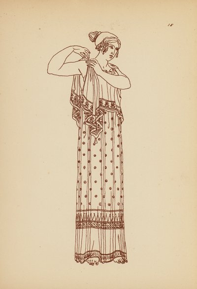 Fato de mulher da Grécia Antiga (litografia) de John Moyr Smith