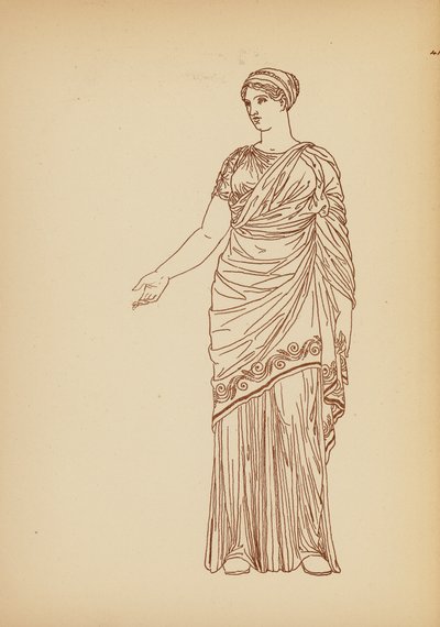 Fato de mulher da Grécia Antiga (litografia) de John Moyr Smith