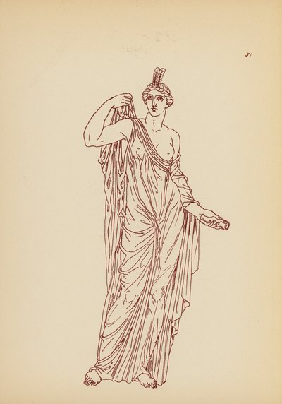 Fato de mulher da Grécia Antiga (litografia) de John Moyr Smith