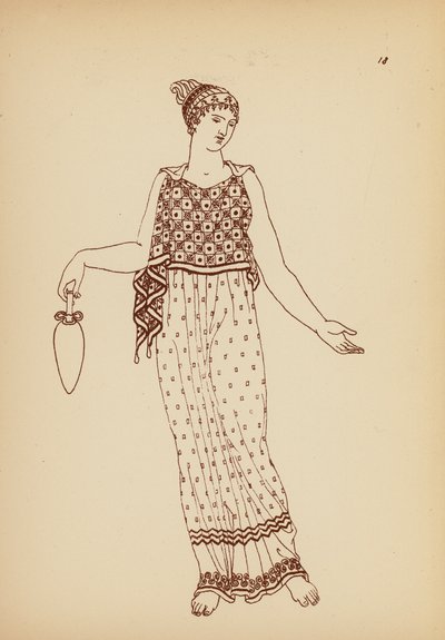 Fato de mulher da Grécia Antiga (litografia) de John Moyr Smith