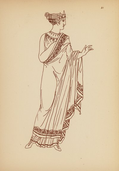 Fato de mulher da Grécia Antiga (litografia) de John Moyr Smith