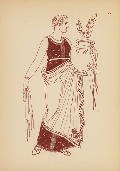 Fato de mulher da Grécia Antiga (litografia) de John Moyr Smith