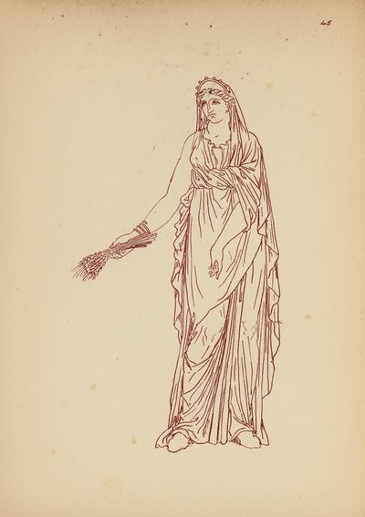 Fato de mulher da Grécia Antiga (litografia) de John Moyr Smith