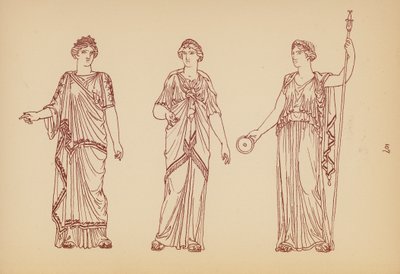 Fato de mulher da Grécia Antiga (litografia) de John Moyr Smith