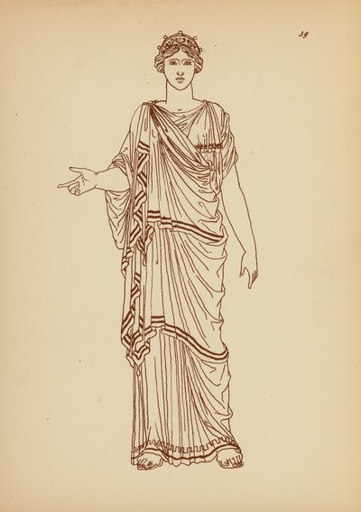 Fato de mulher da Grécia Antiga (litografia) de John Moyr Smith
