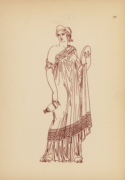 Fato de mulher da Grécia Antiga (litografia) de John Moyr Smith