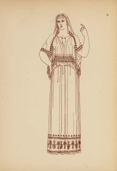 Fato de mulher da Grécia Antiga (litografia) de John Moyr Smith