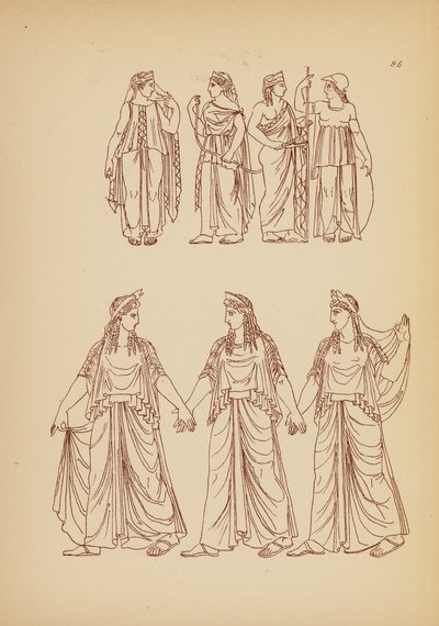 Fato de mulher da Grécia Antiga (litografia) de John Moyr Smith