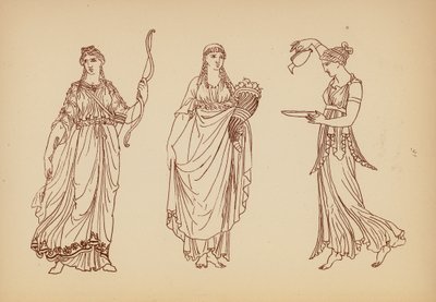 Fato de mulher da Grécia Antiga (litografia) de John Moyr Smith