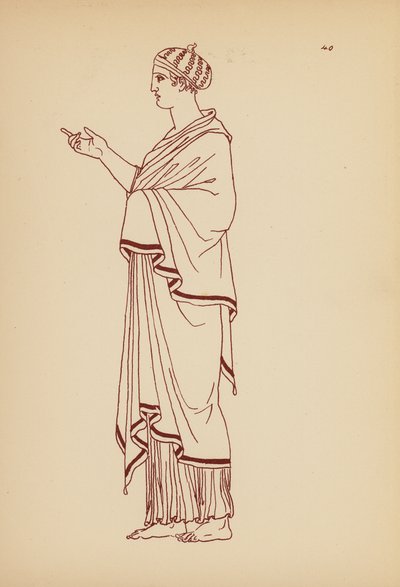 Fato de mulher da Grécia Antiga (litografia) de John Moyr Smith