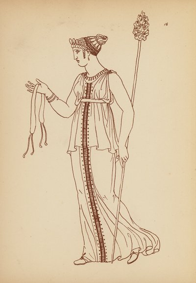 Fato de mulher da Grécia Antiga (litografia) de John Moyr Smith