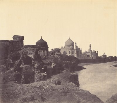 Taj Mahal visto do Oriente,c. 1858-1862 (foto) de John Murray