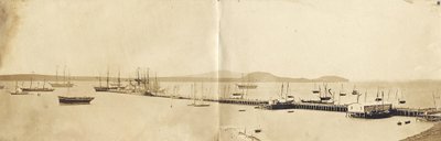 Porto de Auckland, 1865 (impressão de albume) de John Nicol Crombie
