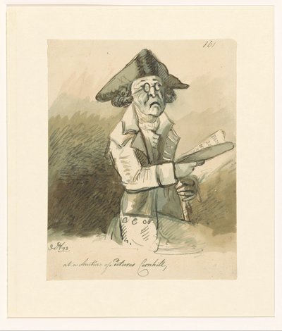 Homem em um leilão de pintura Em um leilão de fotos Cornhill (título no objeto) de John Nixon (signed by artist)