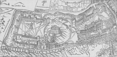 Nordens Vista do Castelo de Windsor, 1607. 1895 de John Norden