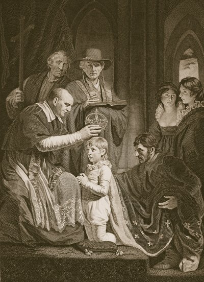 A coroação de Henrique VI, gravada por T. Holloway, ilustração de "The History of England", de David Hume, pub. por R. Bowyer, Londres, 1812 de John Opie