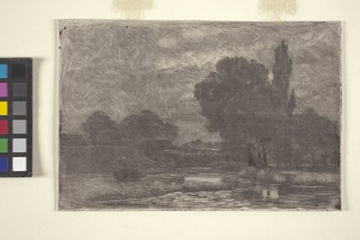 Paisagem pantanosa (gravura e monoimpressão) de John Otis Adams