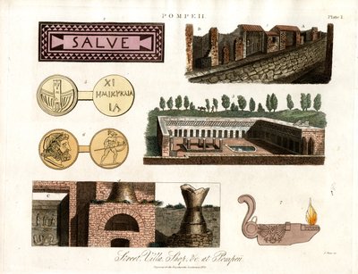 Artefactos e edifícios antigos em Pompeia de John Pass