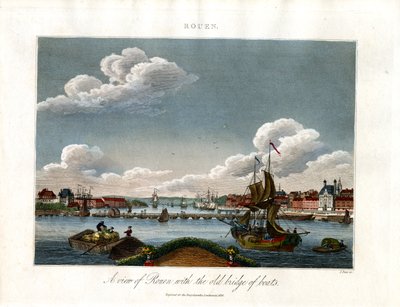 Vista de Rouen com a Ponte Velha dos Barcos de John Pass