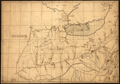 (Mapa de um comerciante da região de Ohio antes de 1753. LOC gm71002324 de John Patten